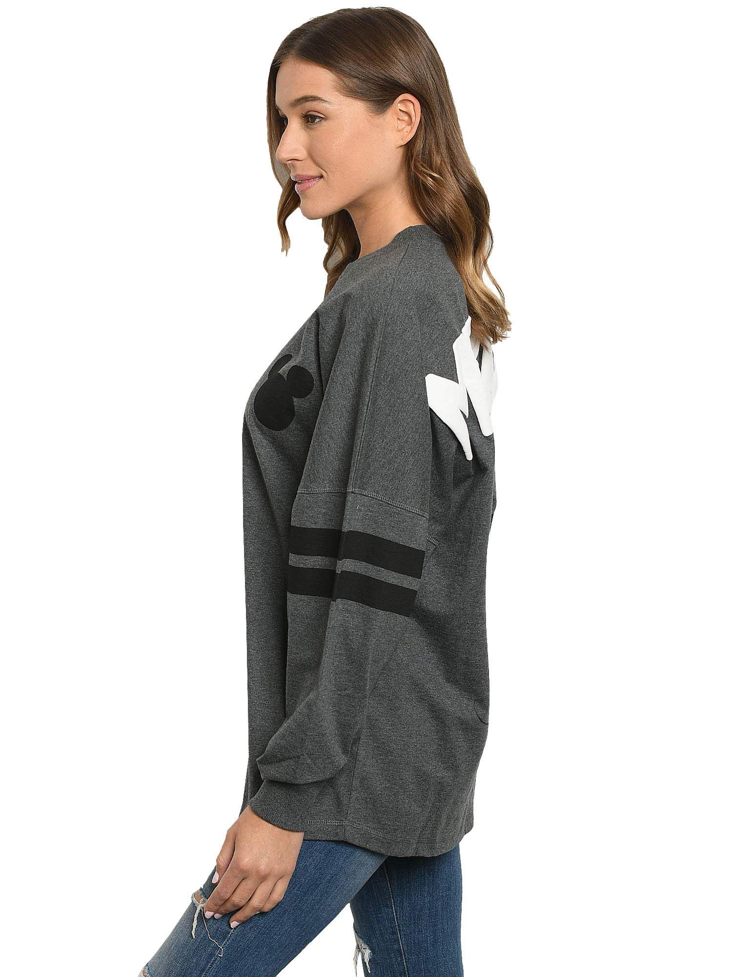 Disney Jersey Damen Oversized Mickey Minnie Mouse Langarm