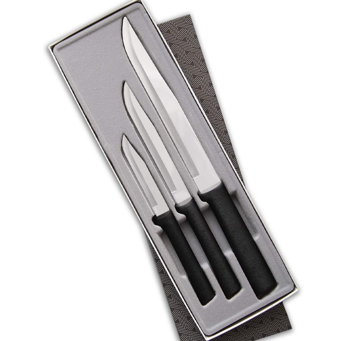 RADACutlery 3-Piece Housewarming Knife Gift Set, Made in USA, Black Handles