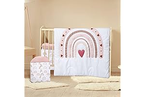 4 Pieces Boho Rainbow Crib Bedding Set