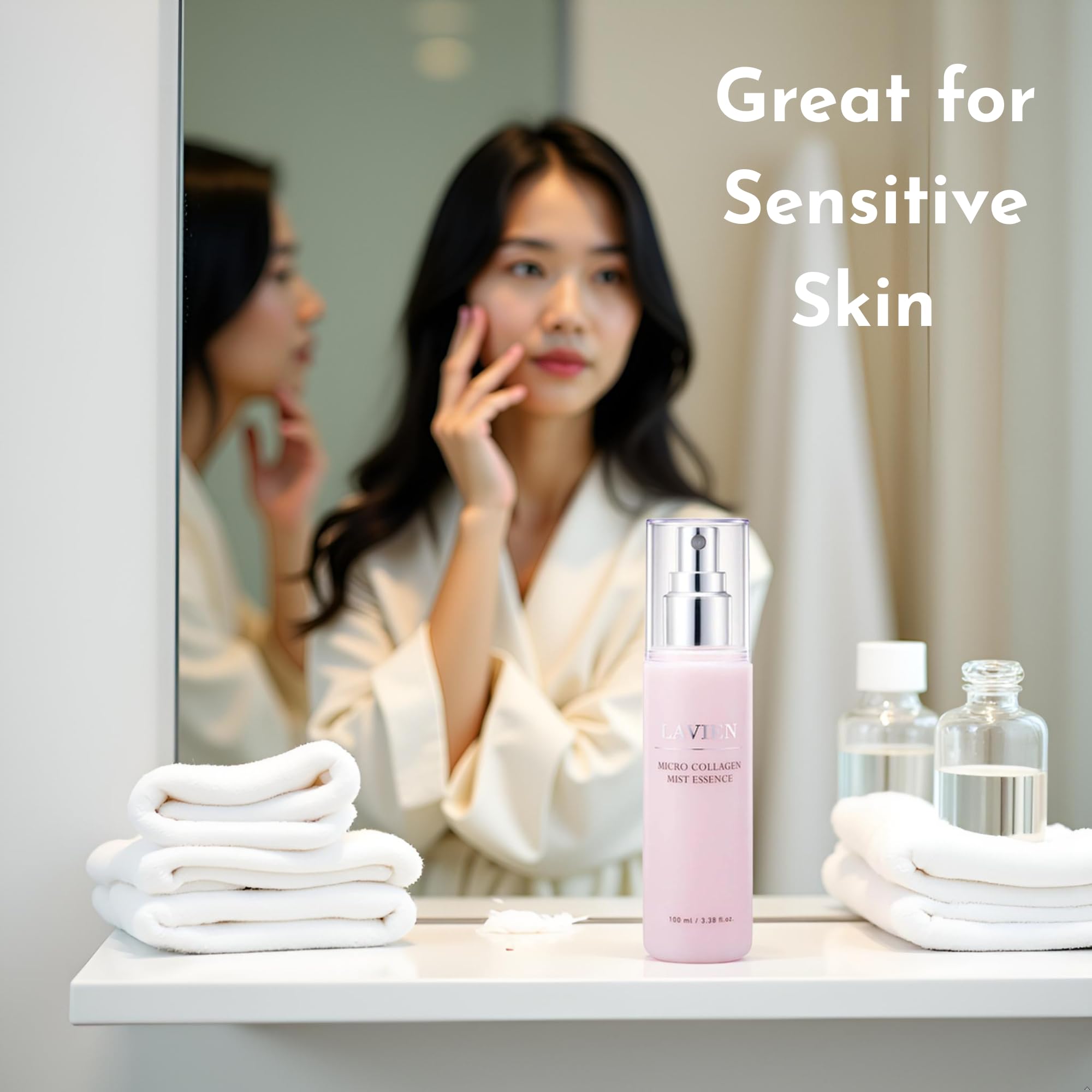VERSAINSECT o Collagen Mist Essence 3.38 fl.oz. (100ml) - Viso Mist Spray Type Essence with Collagen Extract & Niacinamide & Ceramide NP & Squalane, Moisturizing for All Skin Types
