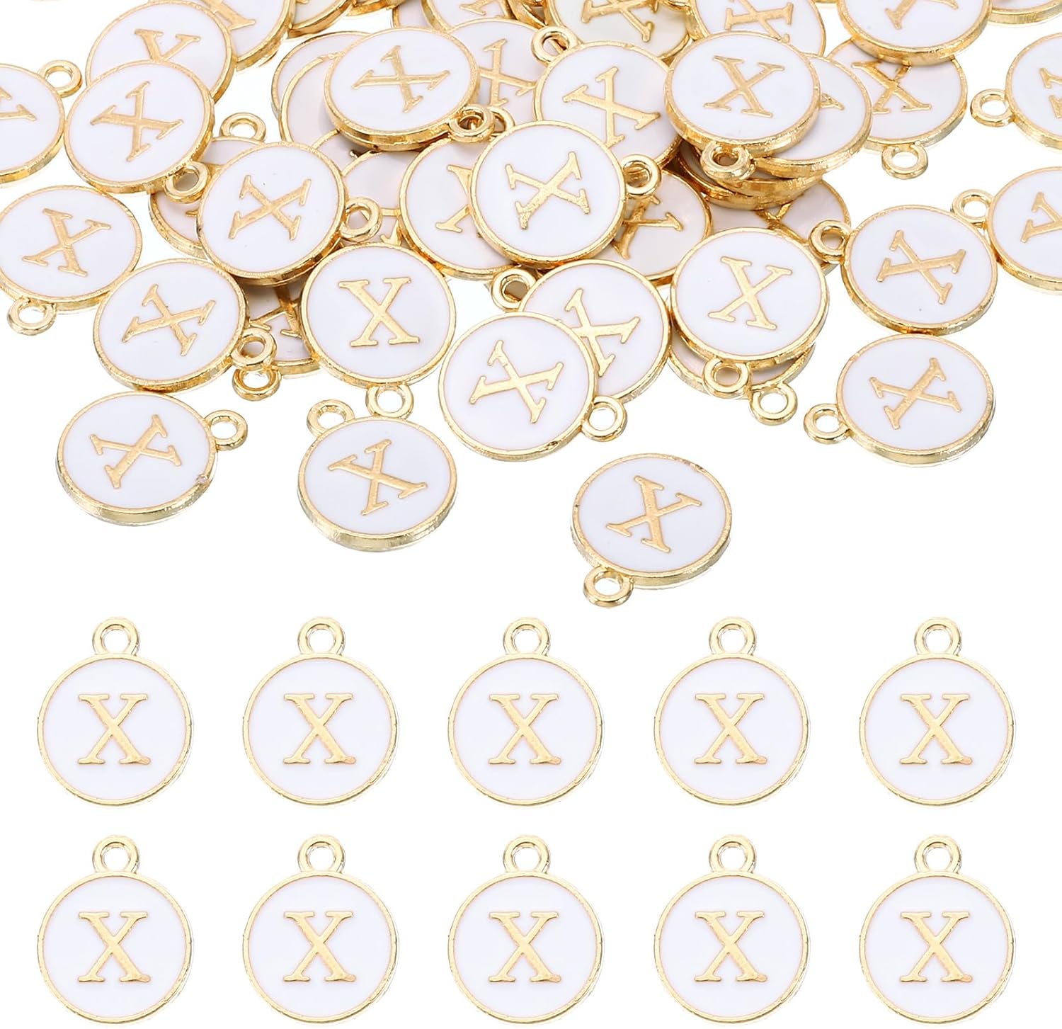 uxcell Letter Charm Enamel Letter Pendants, Alphabet Pendants Double Sided Bead Charm for DIY Bracelet Necklace Pendants Earring Jewelry Making