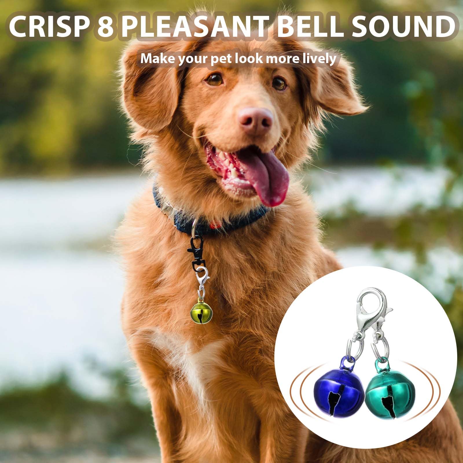 Larrel 9 Stück Katzenhundehalsband Jingle Bell, Bunte Haustier Glocken mit Verschlüssen Trainings Glöckchen Halsband Anhänger Haustierhalsband Zubehör Tracker Glocke für Party DIY Basteln Dekoration