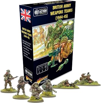 Warlord Games British Army 1944-45 Weapons Teams - 28mm Scale Miniatures for Bolt Action Highly Detailed World War 2 Miniatures for Table-top Wargaming