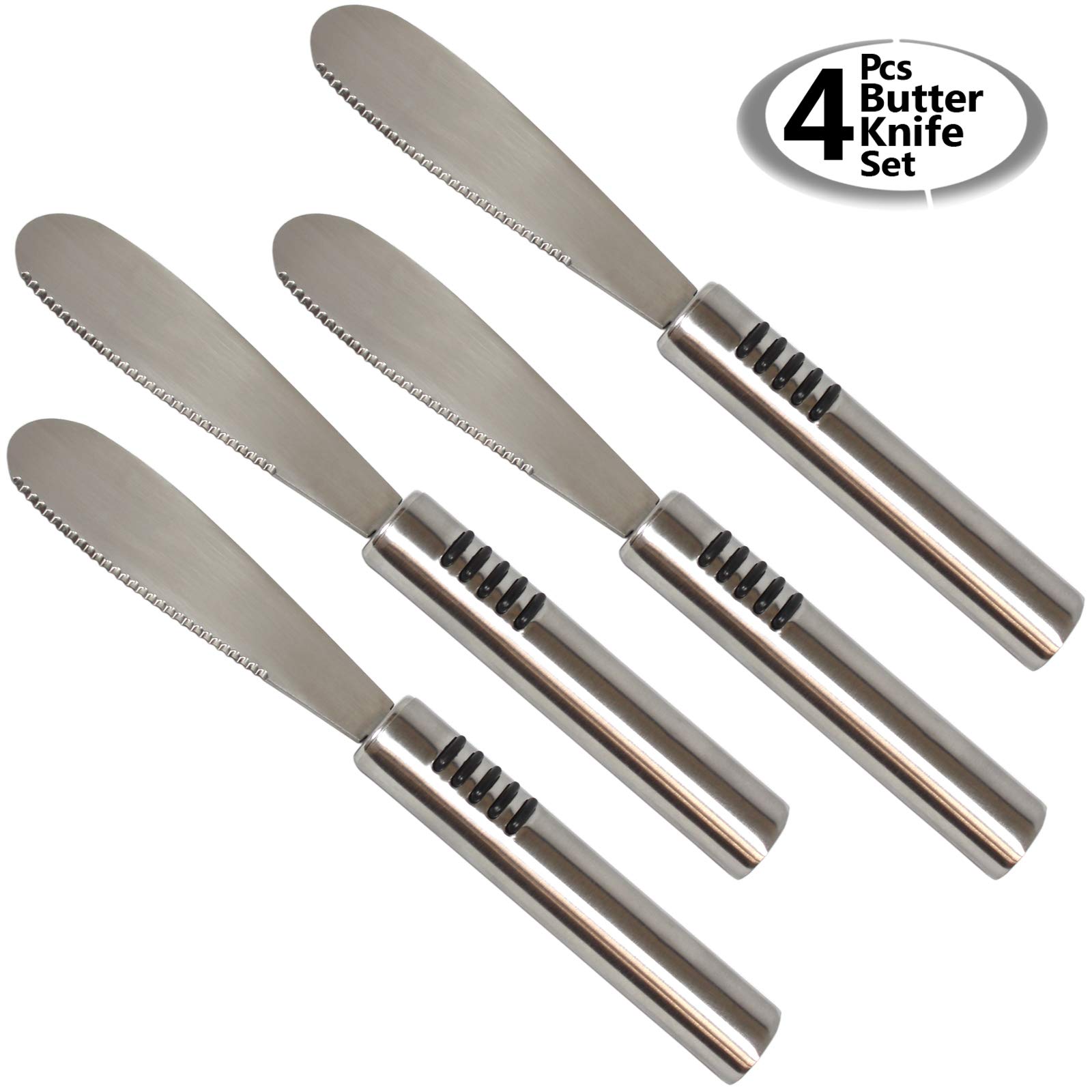 Stainless Steel Butter Knives Set of 4 Deluxe Spreader Knife Set