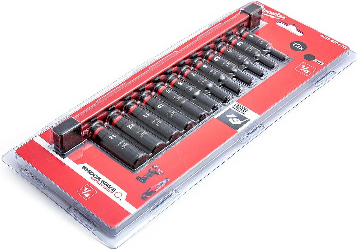 Shockwave 4932480453 Impact Socket Set for Impact Wrench 1/4 Inch Square 4-13 mm 20 Pieces