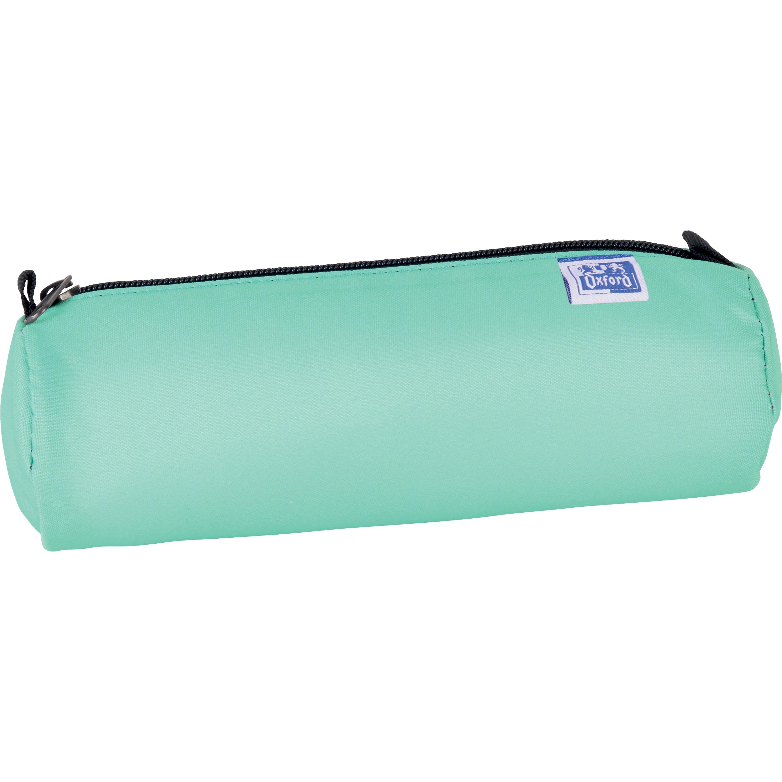 Oxford - Estuche Redondo clásico, 1 Compartimento de Capacidad, 22 x 7 x 7 cm, Cierre de Cremallera, poliéster, Color Verde Pastel, Verde, Este Estuche de poliéster es de Color Verde Pastel