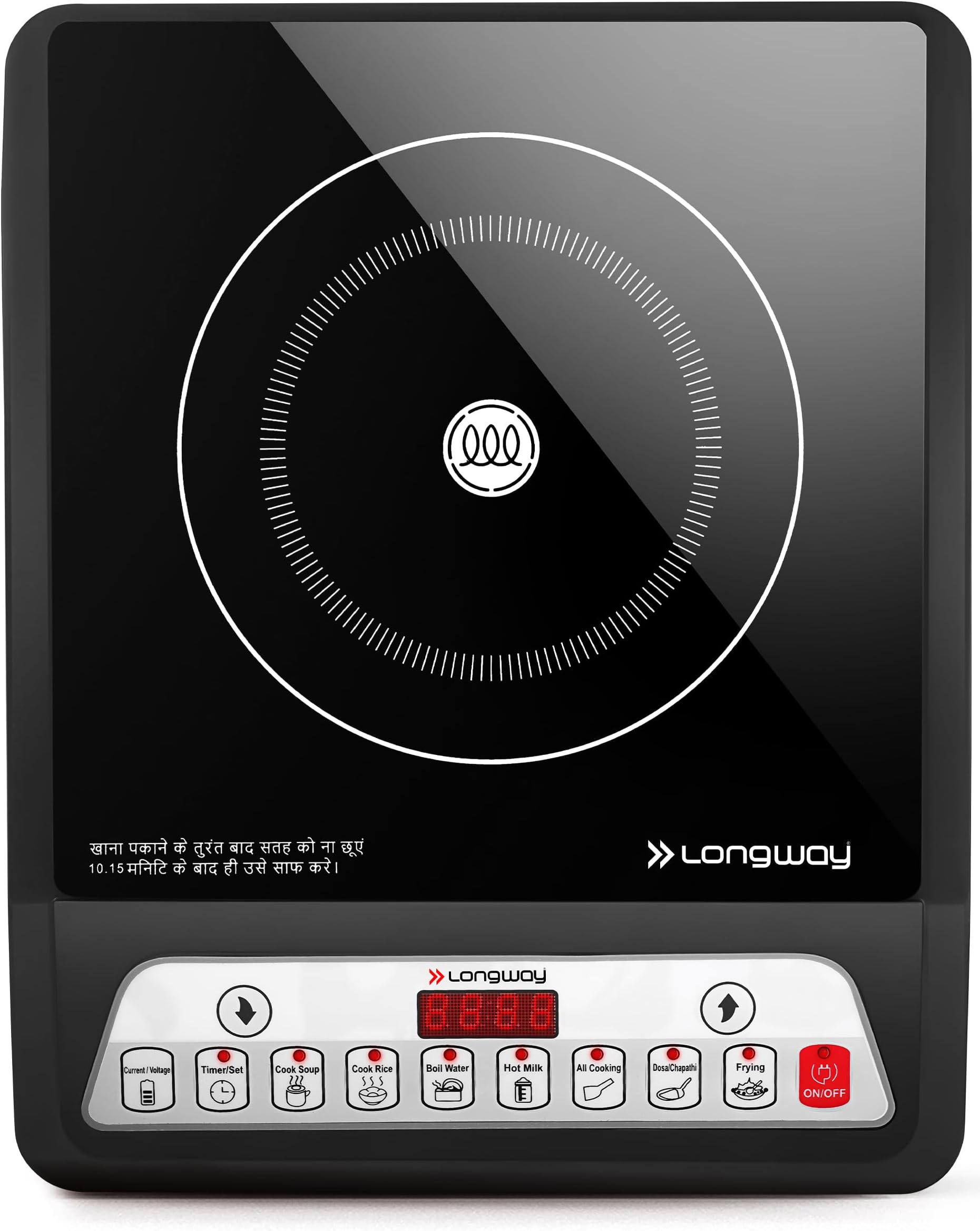 Longway Elite Plus IC 2000 W Induction Stove, Heater for Cooking, Push Button Induction Cooktop - (Black)
