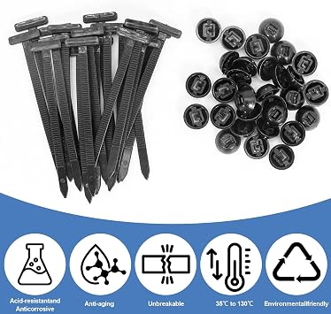 50pcs 90mm Nylon Universal Cable Tie Buckle, Heavy Duty Self-Locking Zip