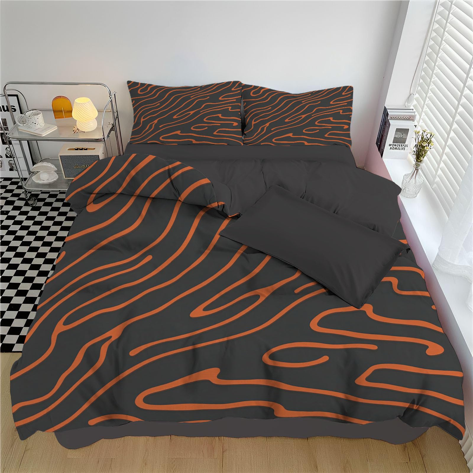 Housse de couette 200x200cm parure de lit zèbre finie la couette qui sort