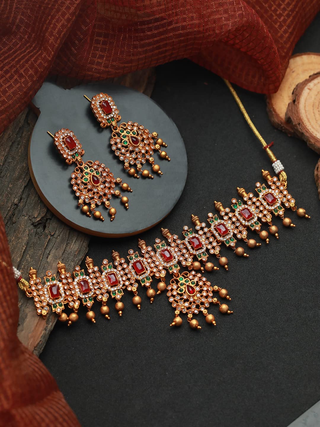 Traditional Multicolor Plated Choker Jewellery Set