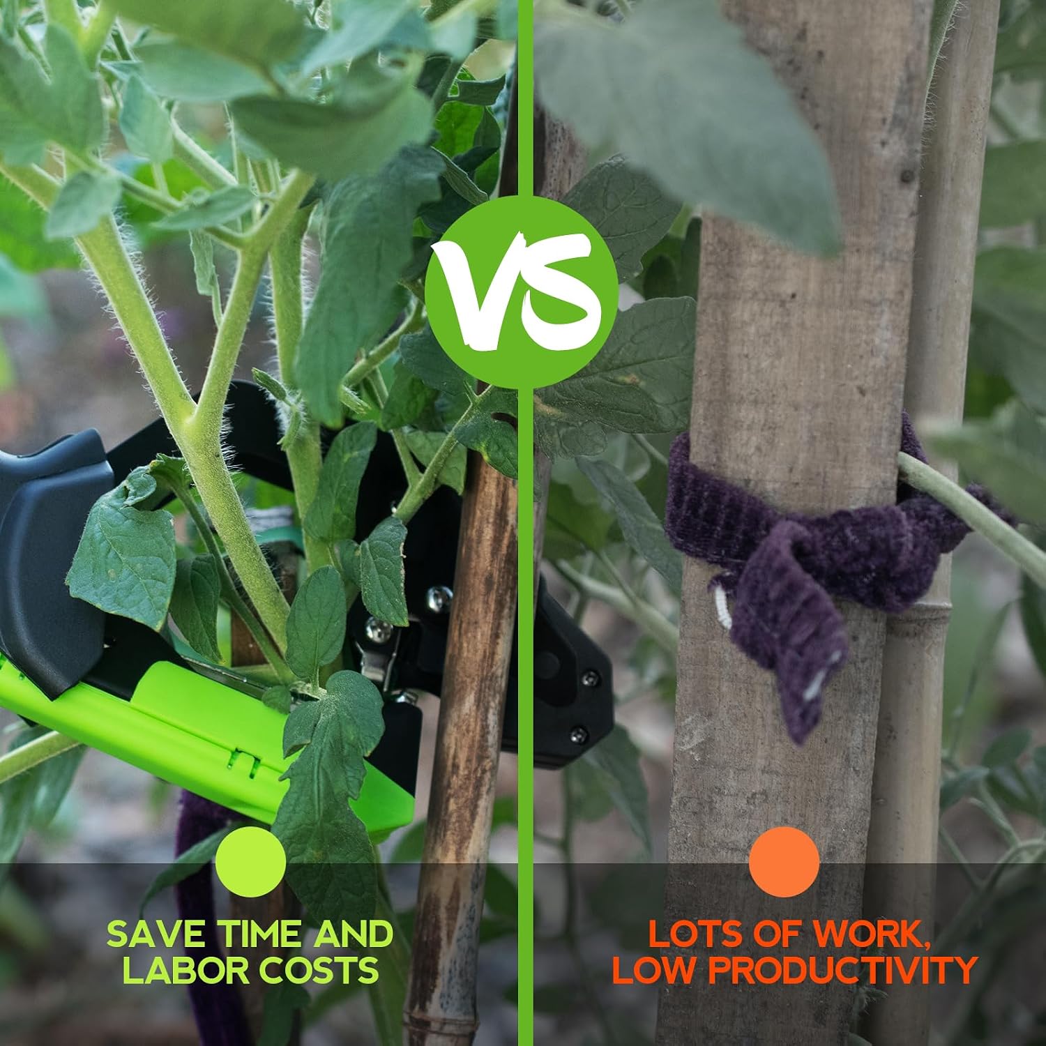 Plant Tying Machine - Lightweight Garden Plant Tie Tool, Gardening Tape Gun with 23 Rolls Green Tape & 10,000 Staples for Tomatoes, Peppers, Grapes, Vining Vegetables