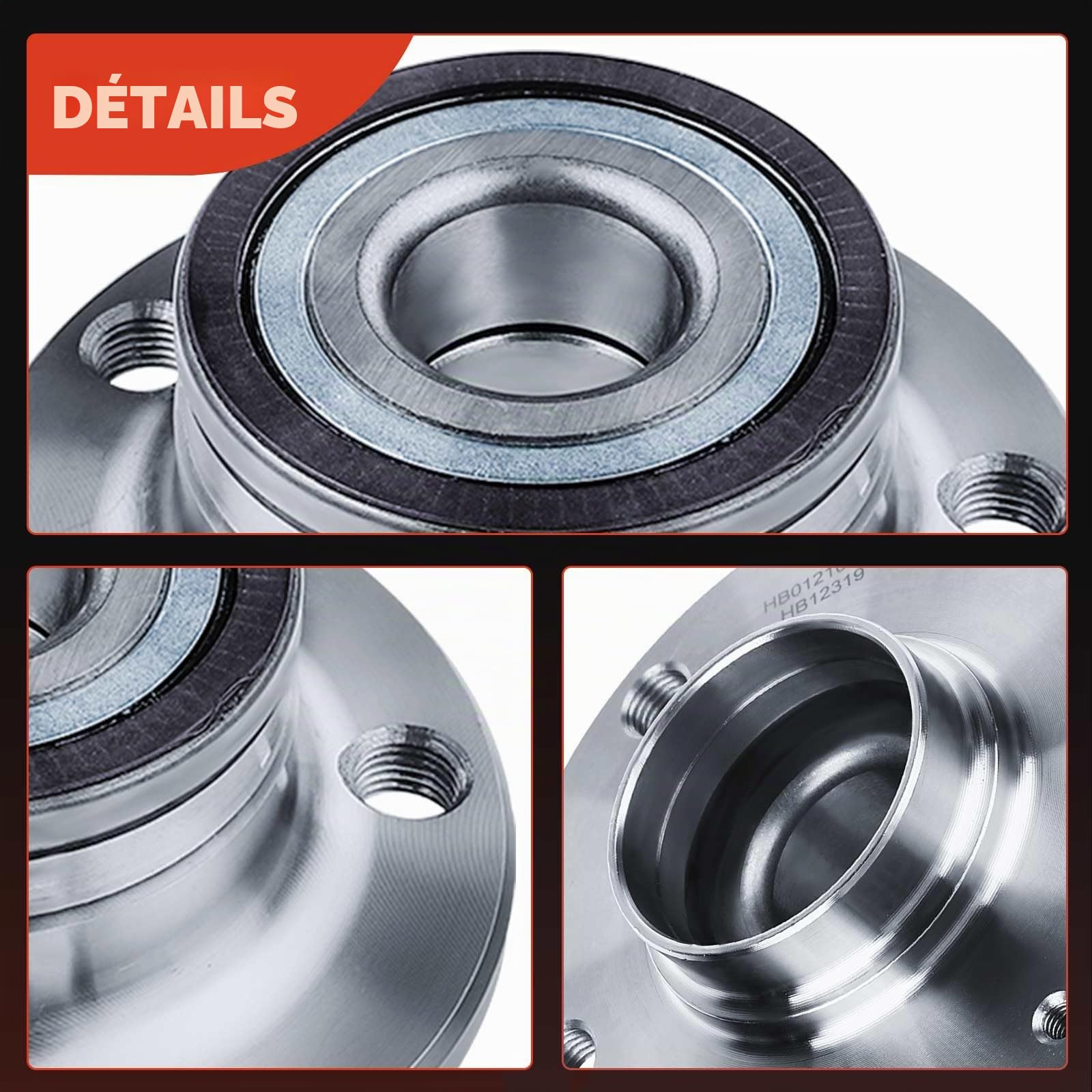 Frankberg 1x Kit de roulements de roue Jeu de roulements de roue Arrière Prend en charge la fonction ABS Compatible avec Altea XL 5P5 5P8 Toledo III 5P2 Oct.avia II 1Z3 Superb II 3T4 Golf V 1K5