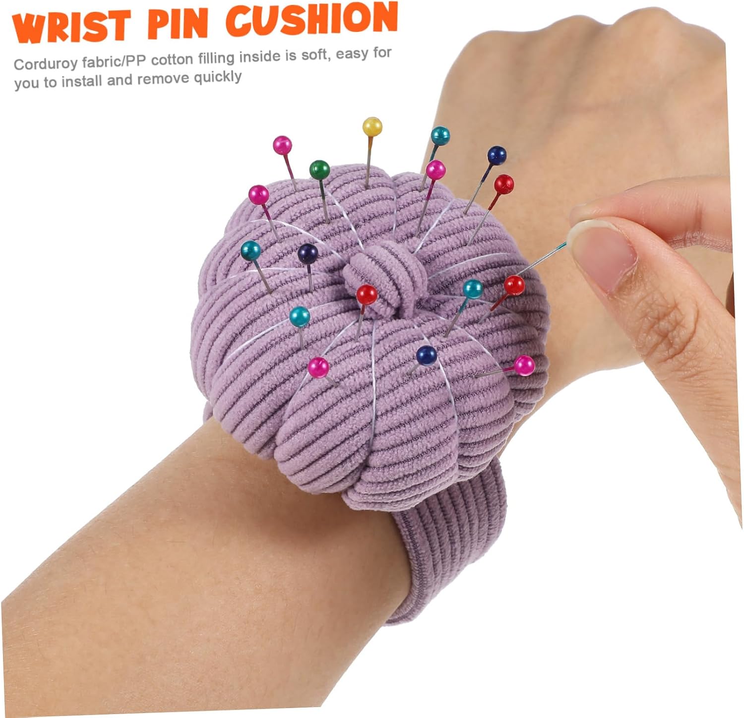 PERSELOSO Wrist Pin Cushion Bracelet Cute Needle Holder for Sewing Easy Access Slap Design Comfortable Wristband Pincushion for Quilting and Crafting