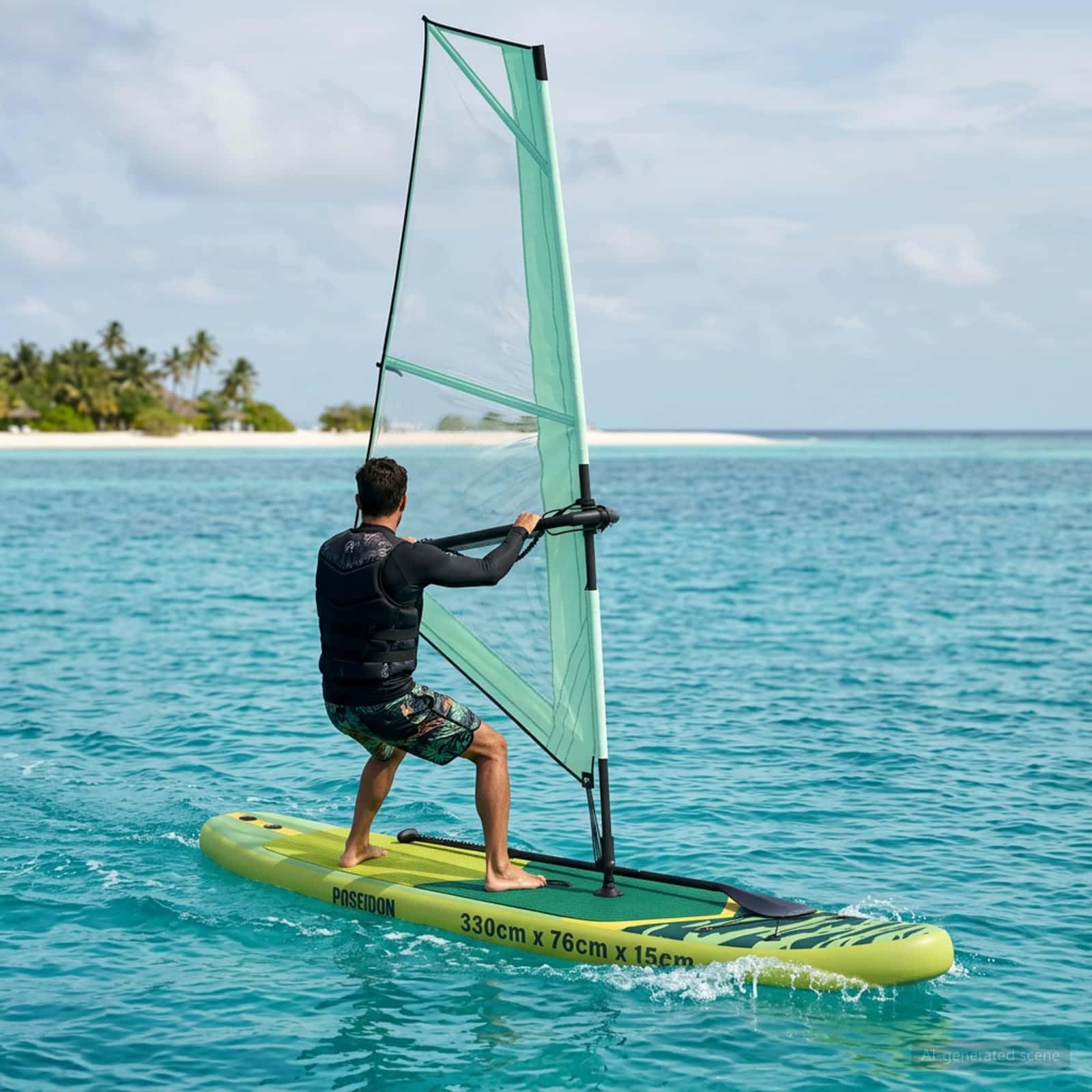 vidaXL Tabla hinchable de SUP con vela, de PVC, para exteriores, océano