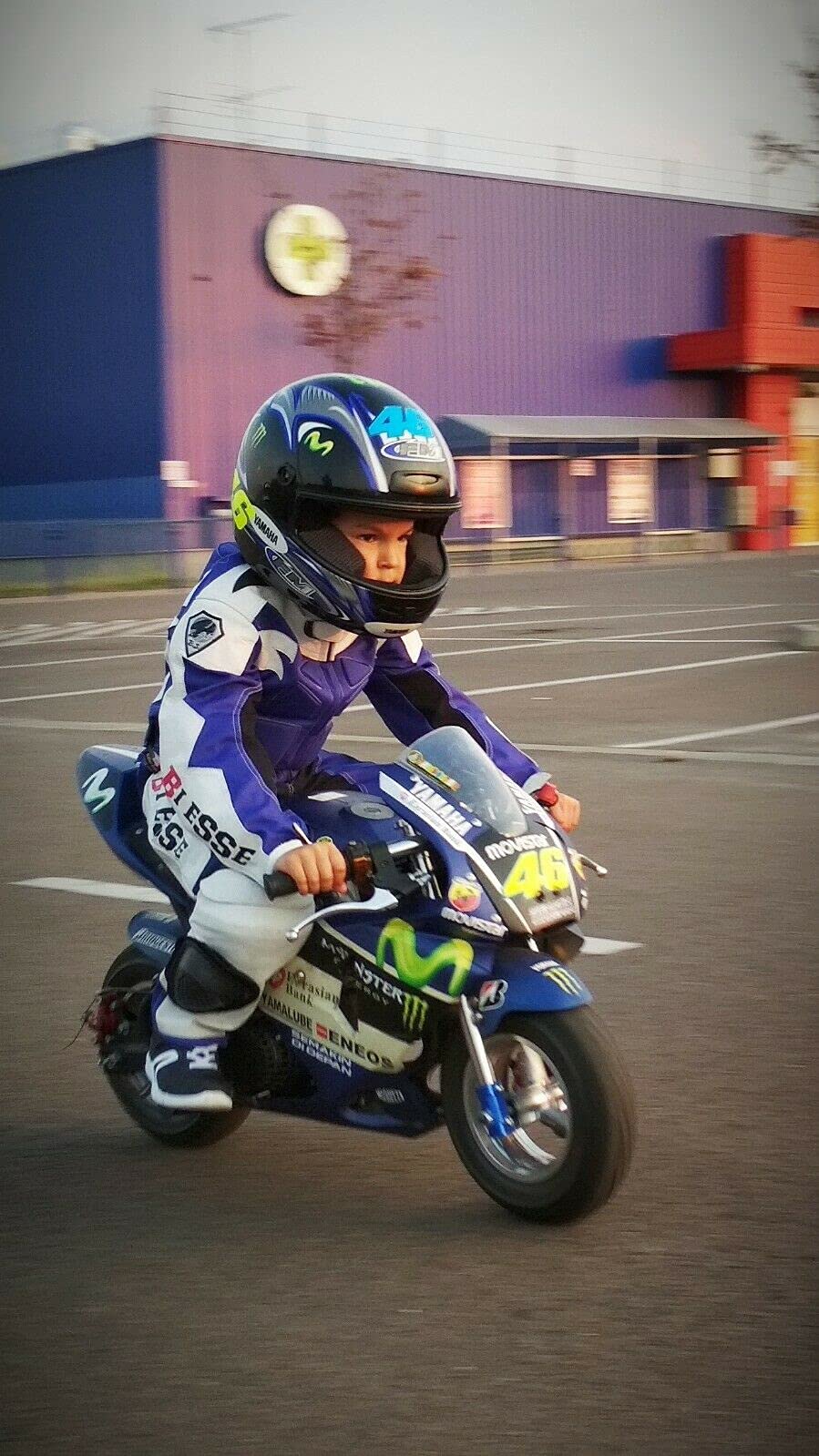 BI ESSE Combinaison de mini moto pour enfant en cuir et tissu professionnel, avec protections complètes