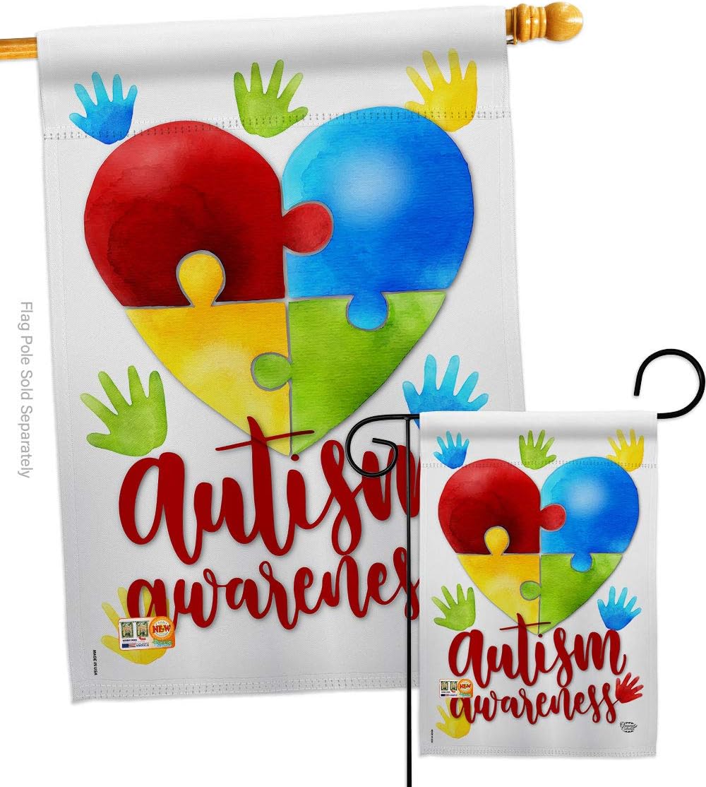 Autism Awareness Garden House Flags Set Support Inspirational Survivor Ribbon Prevention Cancer Breast BLM Small Decorative Gift Yard Banner Made In USA 28 X 40