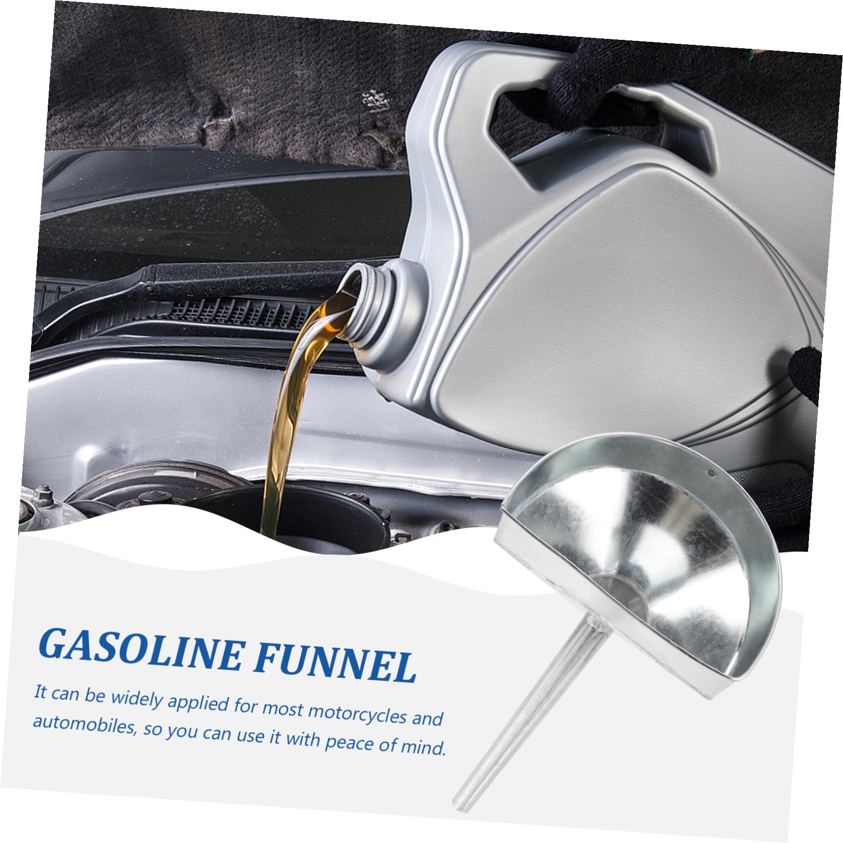 Imbuto per Carburante Auto con Bocca Lunga e Filtro in Acciaio Inossidabile Imbuto Olio Resistente e Leggero per Veicoli Riempimento Facile Senza Perdite