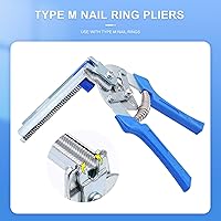 Vista 5 de Alicates de anillo de uñas tipo M para esgrima con 2400 clips M, kit de alicates de anillo de cerdo, herramienta de mano de reparación de tapicería