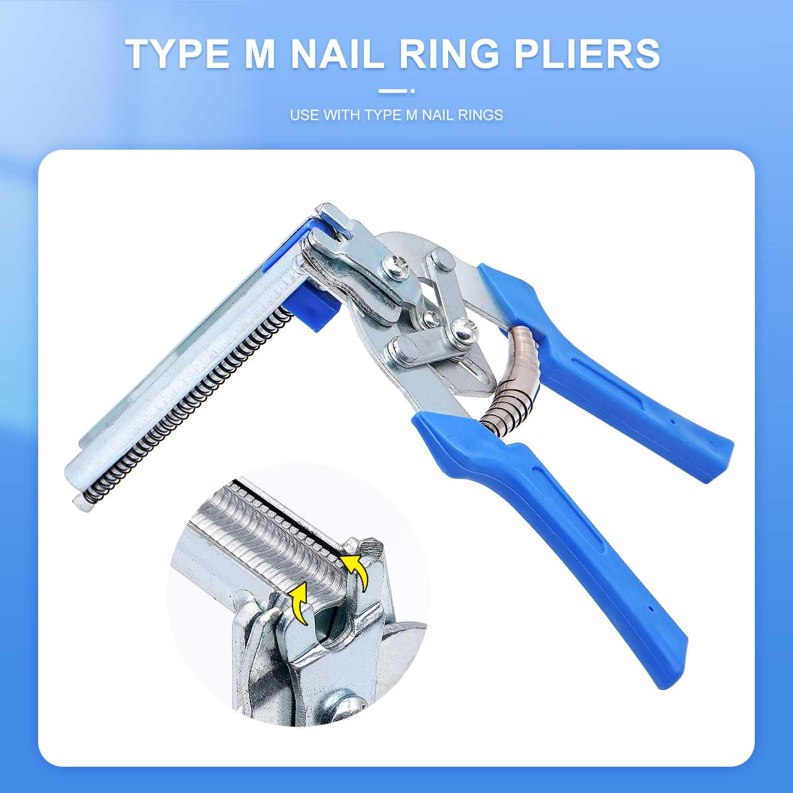 Alicates de anillo de uñas tipo M para valla con 2400 clips M, kit de alicates de anillo de cerdo, herramienta manual de reparación de tapicería, herramientas de construcción de jaula de