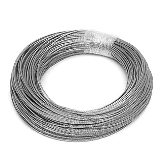 Ubersweet 1M/ 5M/ 10M/15M/ 20M/25M/ 50M/ 100M Wire Rope Tensile Diameter 1.5mm Structure Cable : 25M