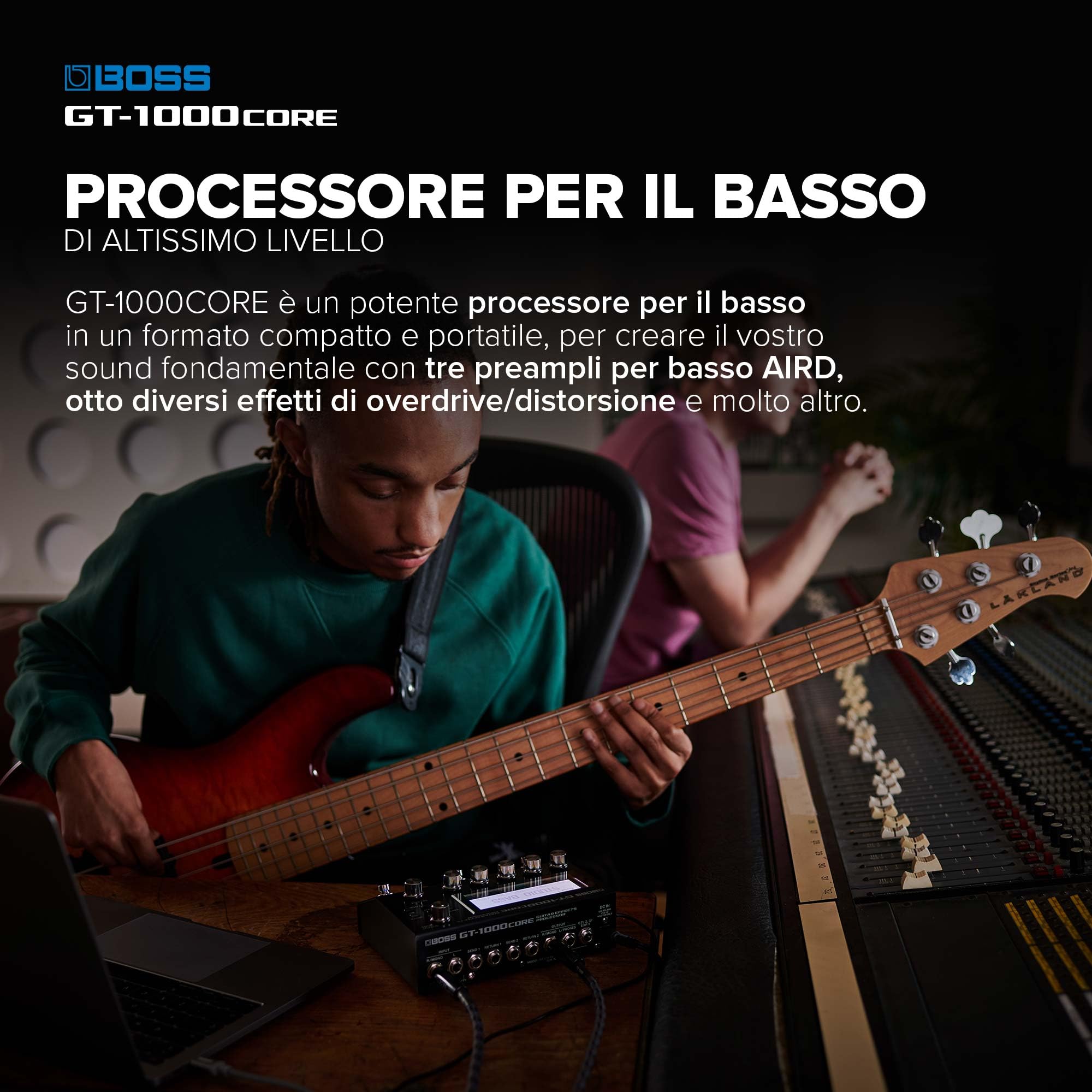 BOSS GT-1000CORE | Processore di effetti per chitarra compatto | Qualità sonora leader della sua categoria | Ampli per chitarra ultra-versatili realizzati con la tecnologia AIRD