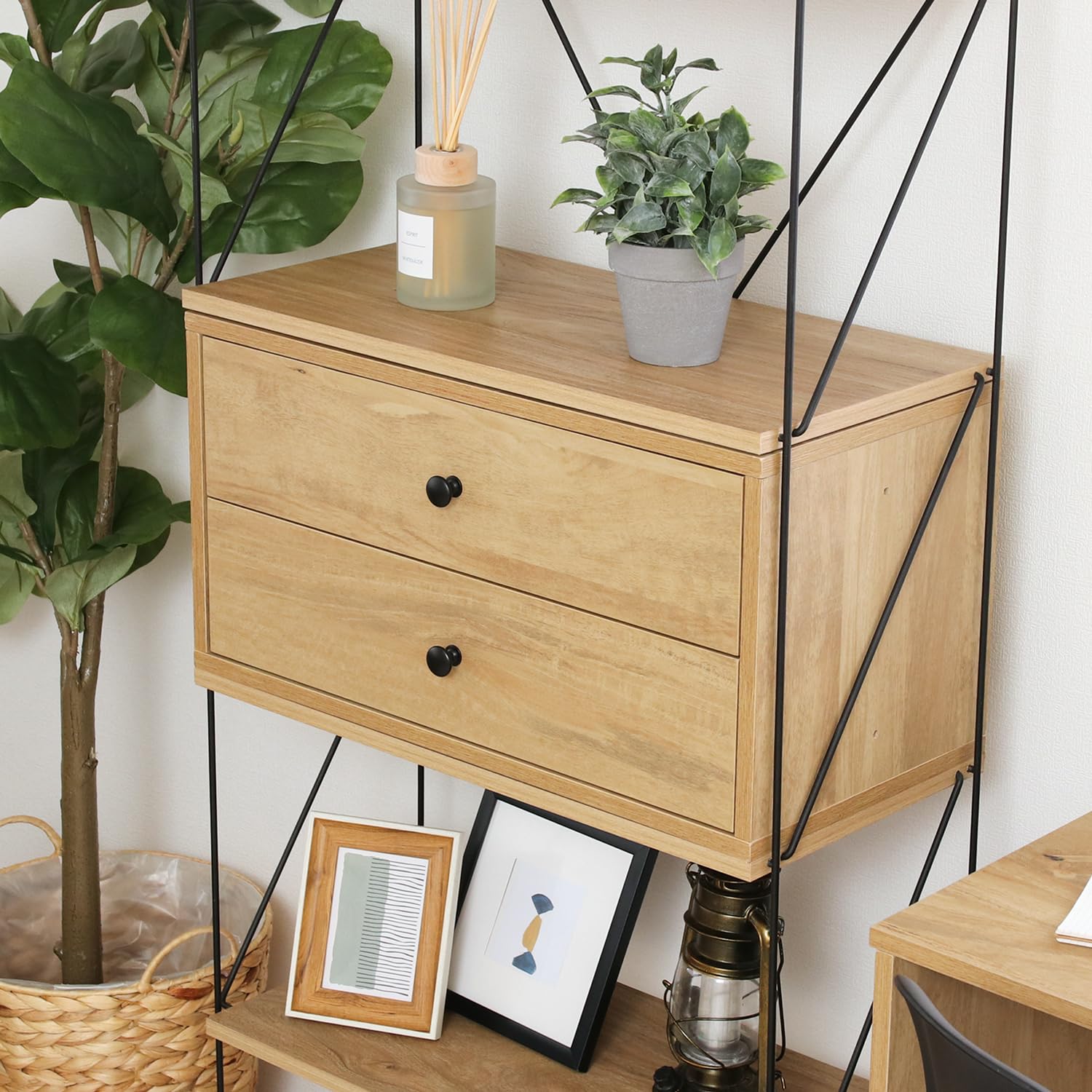 Amazon.co.jp: 不二貿易 コネクトボックス 引出2杯 幅60×奥行32×高さ