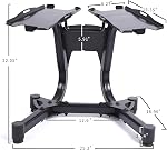 Adjustable Dumbbell Set Rack, Stand with Wheels - Fits Both 5-52.5 Lb and 10-90 Lb Adjustable Dumbbells Weights- Black (STAND ONLY)
