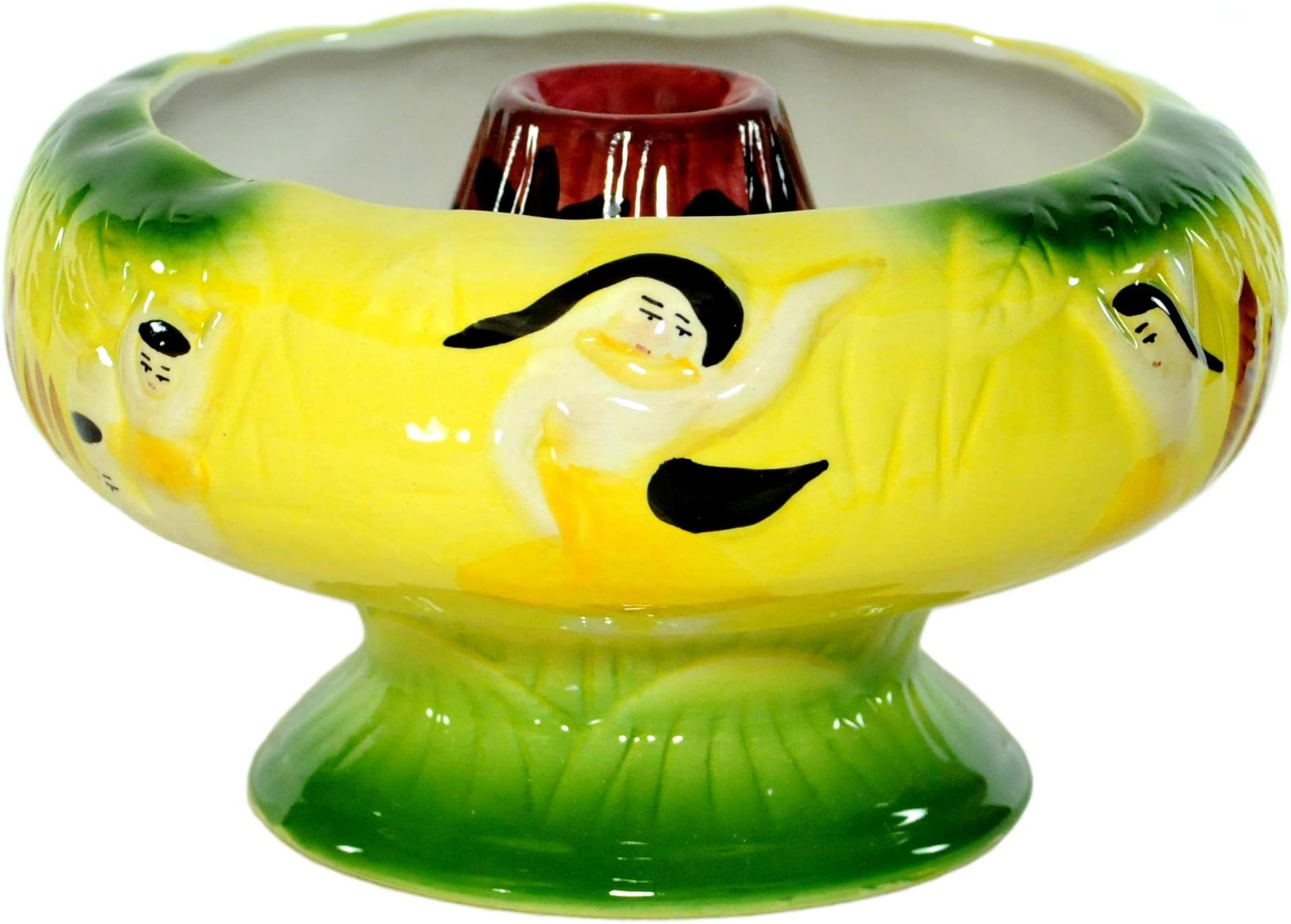 32 Ounce Ceramic Flaming Volcano Hula Girl Tiki Drink Bowl - Case of 12