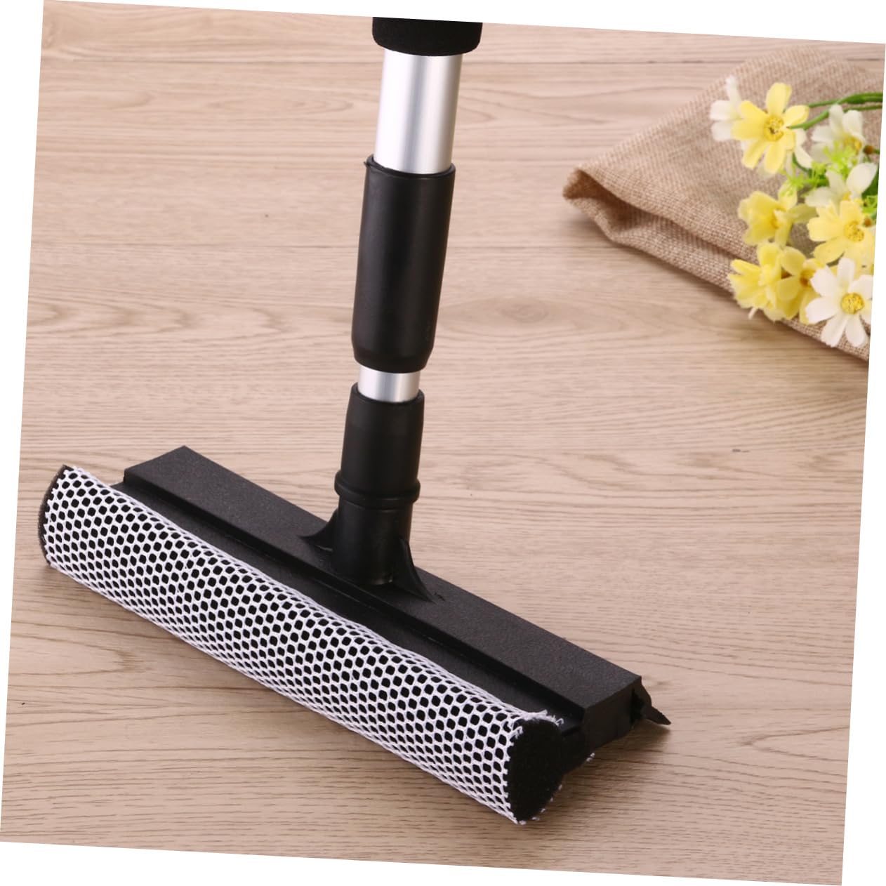 Beavorty Telescopic Car Window Cleaner Dual Head Squeegee Mop Auto Glass Car Wash Squeegee Natural Rubber Non-Scratch