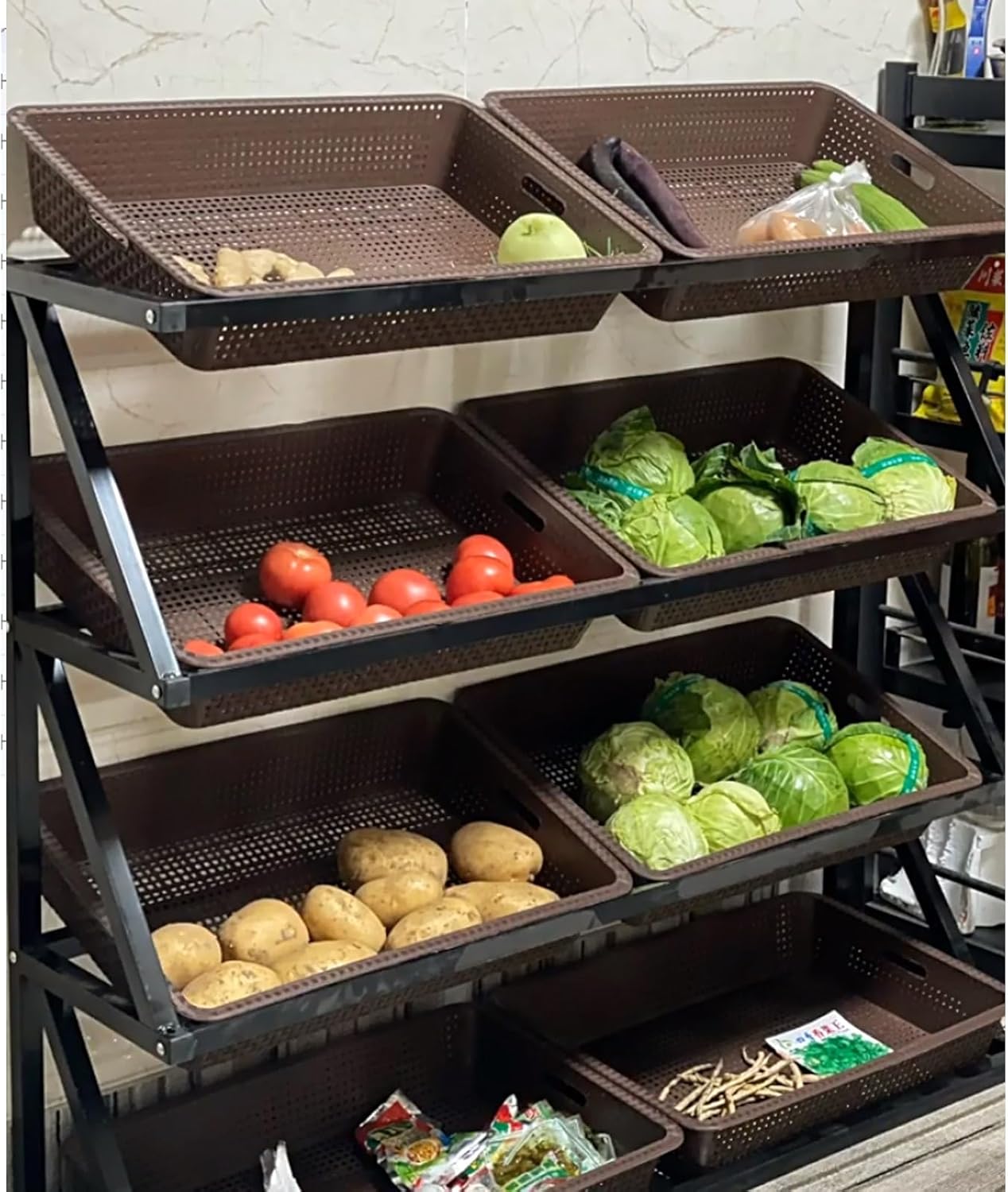 Amazon.com - 4 5 Layer Supermarket Snack Display Rack Basket, Floor ...