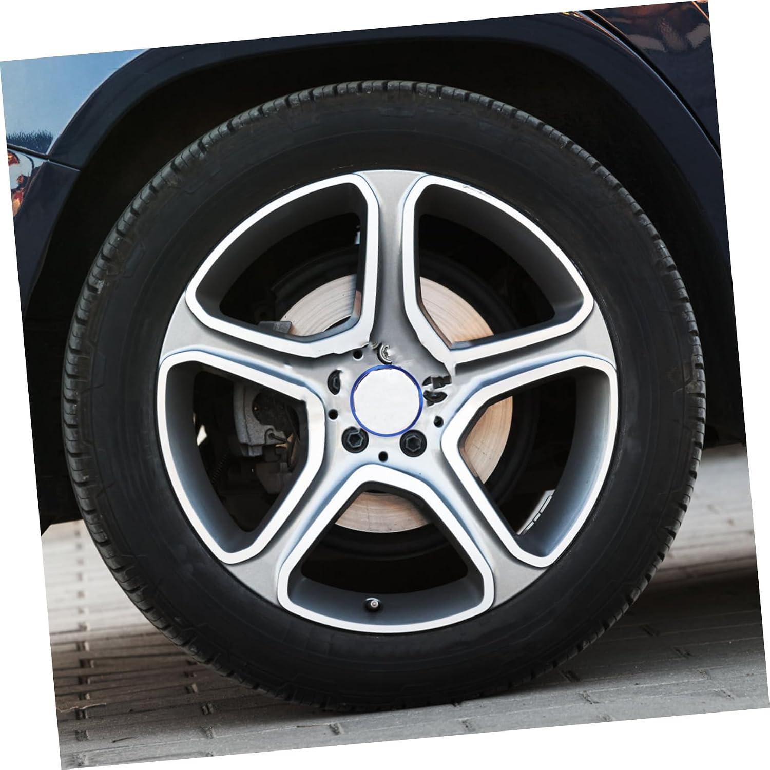 Alipis 4pcs Hubcap Decorative Ring Car Hub Trim Car Tire Accessories Wheel Hub Trim Removal Cover Tire Replacement Hub Trim Hub Caps Tire Caps Large Hubcaps X Chrome Blue Aluminum Alloy