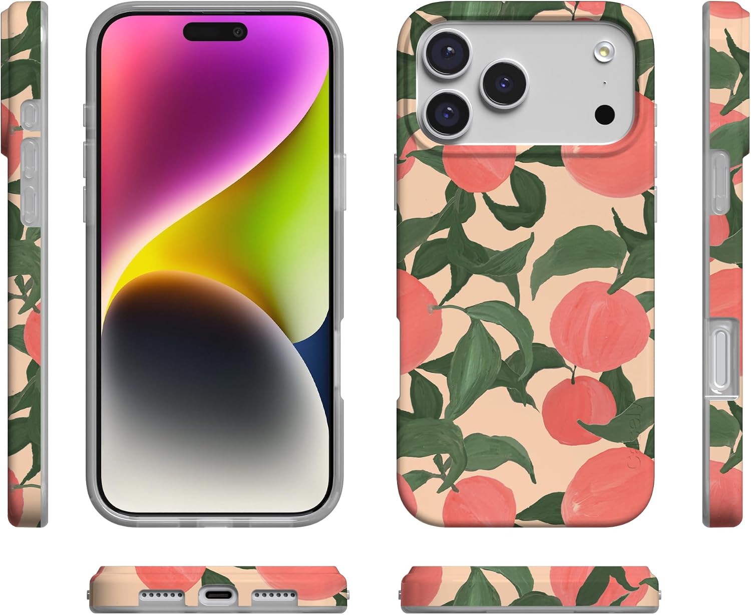 Casely iPhone 17 Pro Max Case | Feeling Peachy | Blush Vines | Compatible with MagSafe | Classic Ultra Slim Design
