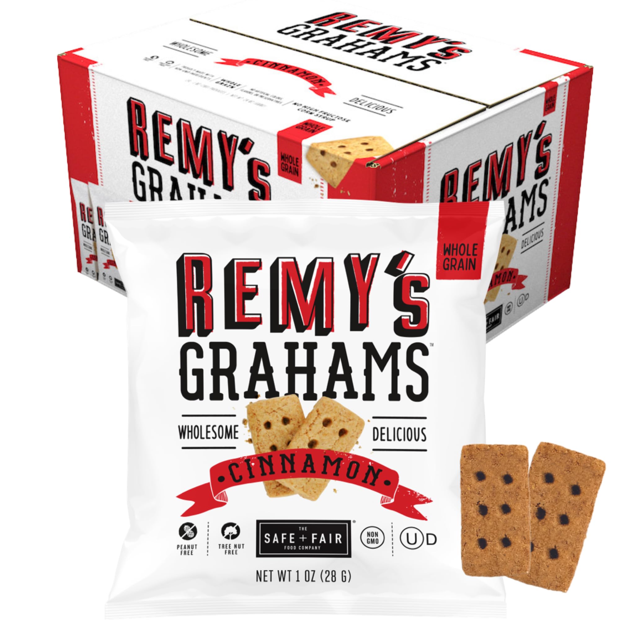 Amazon.com: Safe + Fair Remy's Cinnamon Grahams 24ct - Wholesome