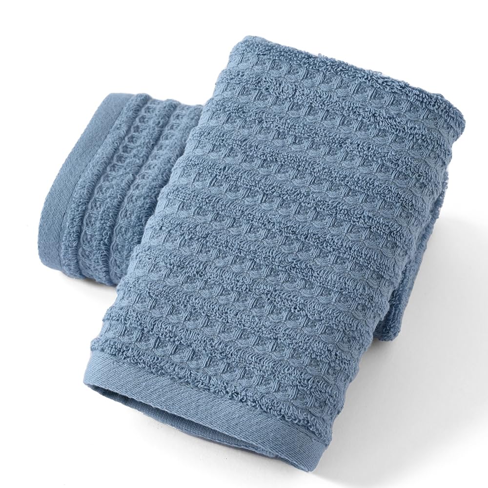 Essuie-mains 100% coton gaufré haut de gamme à rayures bleu de sense gnosis