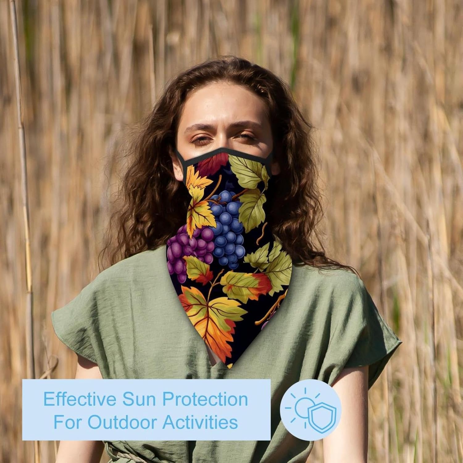 4 Pieces Thanksgiving Grape UV Protector Scarf, Summer Cooling Neck Gaiter for Men/Women