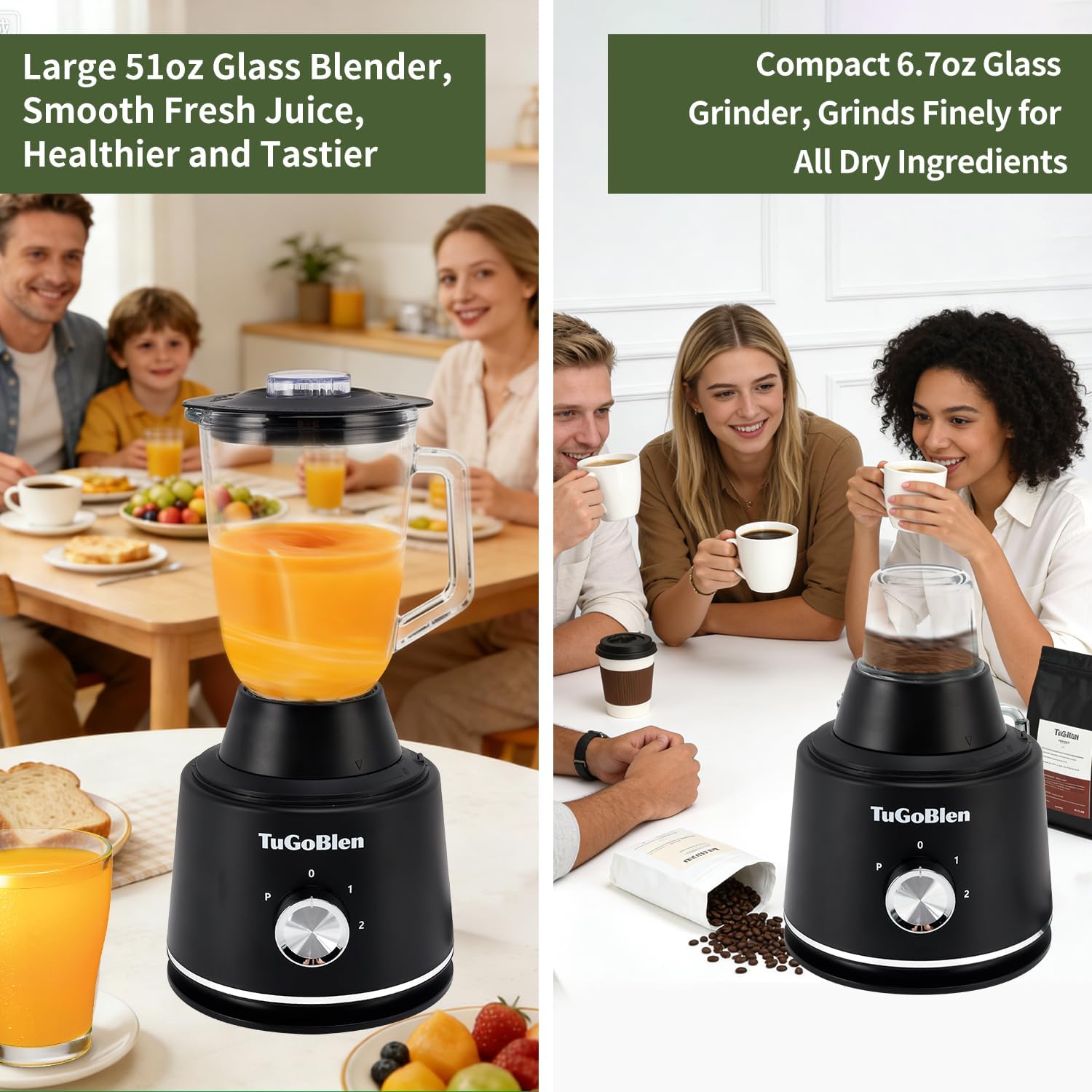 7-in-1 Multifunctional Food Processor with 68oz Processing Bowl,51oz Glass Blender,6.7oz Glass Grinder, Kneading/Chopping/Shredding/Slicing/French Fry Blades for Vegetables,Fruits,Coffee Bean