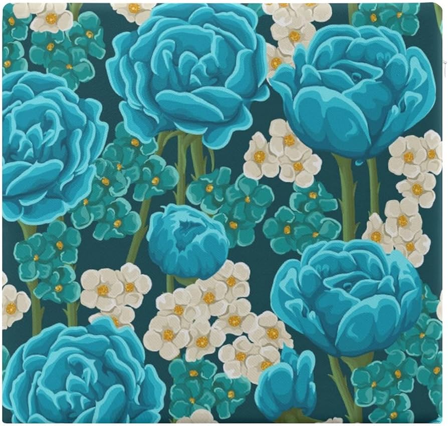 Amazon.co.jp: 座布団 クッション 青い花 花柄 ざぶとん シート