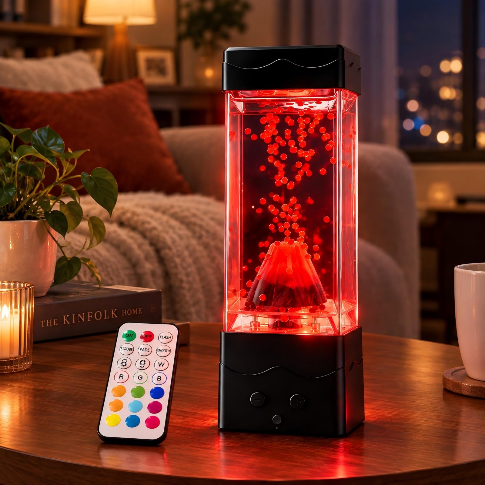 EHIOG 9In Volcano Sensory Night Light, Volcano Lamp with 17 Color Changing and Remote Control,Dimmable Mood Lights for Relaxing, Birthday Christmas Gift for Home Bedroom Desk Decor