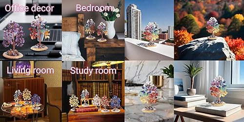 Miniatura 3 de Árbol de cristal de 7 chakras, cristales naturales, árbol de ágata, base de árbol de dinero, alambre de cobre, árbol de la vida de chakras, piedra