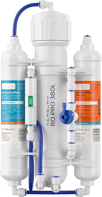 Osmoseur pour Aquarium Measury Osmoseur - 380L/Jour, Filtration 3 Niveaux