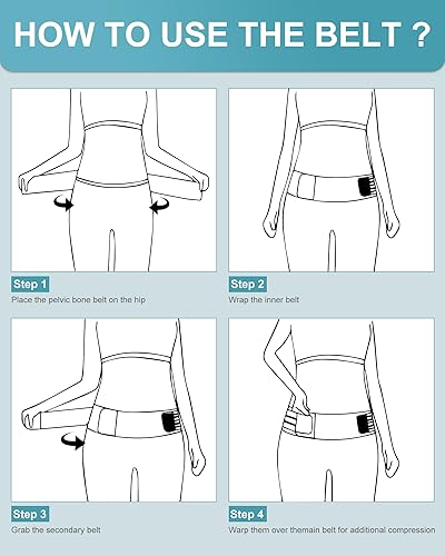 Miniatura 8 de Sacroiliac SI - Cinturón de cadera para articulaciones, soporte de cadera para mujeres y hombres, soporte de ciática delgado y ligero, envoltura de