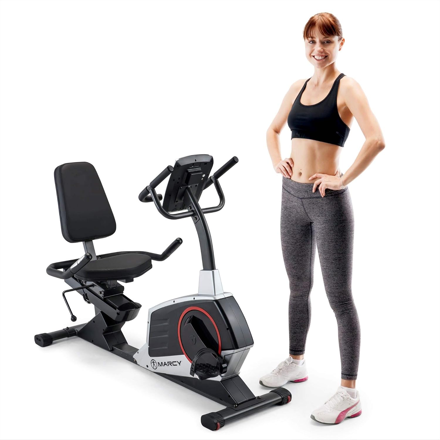 Marcy Regenerating Recumbent Exercise Bike with Adjustable Seat