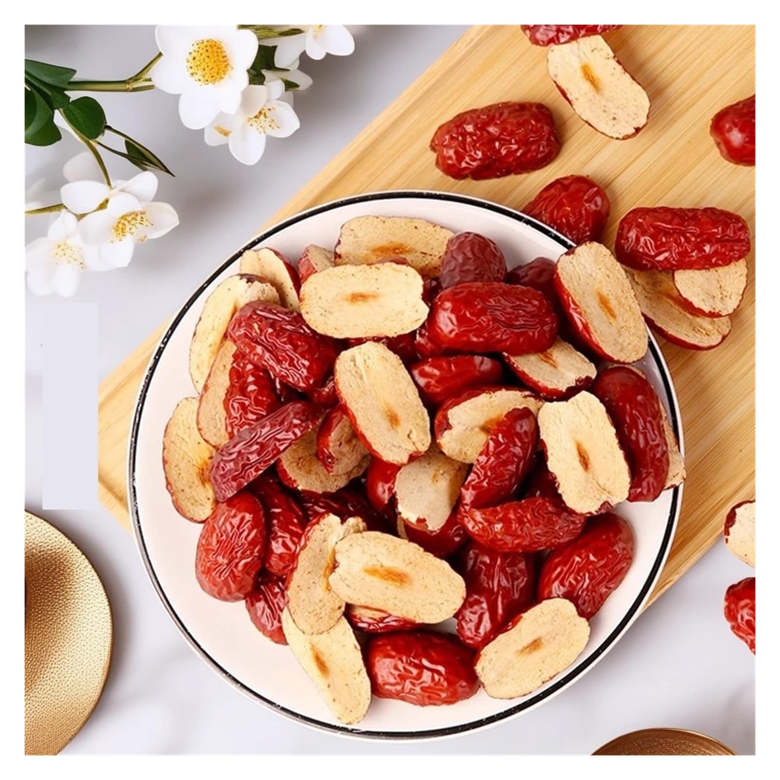 Fette di datteri rossi snocciolati, morbide, gommose e fragranti, perfette for porridge, zuppe, latte di soia o come frutta secca pronta da mangiare(1000g)