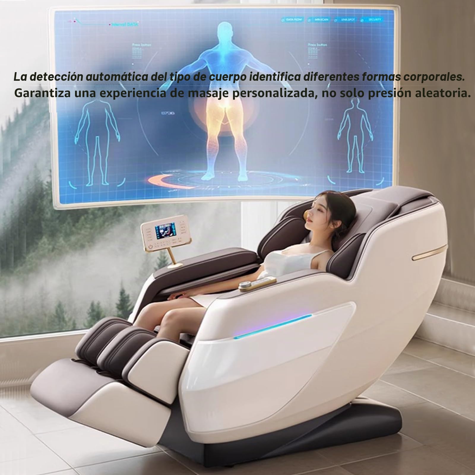 Sillón De Masaje con SL-Track Y Airbags para Todo El Cuerpo, Un Sillón De Masaje De Lujo Adecuado para Uso Doméstico.(Bianco)