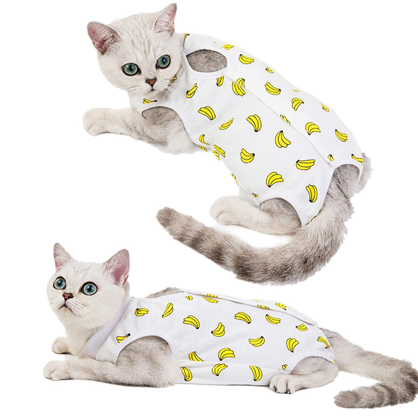 Costume de récupération de chat en coton doux pour chirurgie Banana S