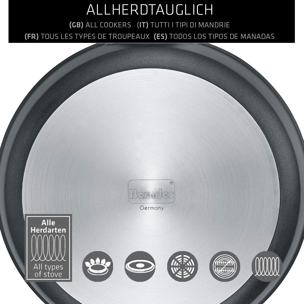 Berndes Pfanne Vienna 24 cm, allherdtauglich, Bratpfanne mit 3-lagiger Antihaftversiegelung, Vollflächen-Induktion, antihaft beschichtet