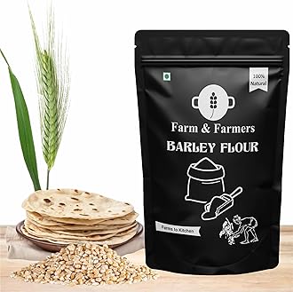 Farm & Farmers Organic Jau Sattu Flour Atta 900gm Gluten Free Barley Flour Jau Ka Sattu, Fresh from Farms 100% Vegan No Preservatives, No Trans Fats, Rich in Protein and Nutrients (900gm)
