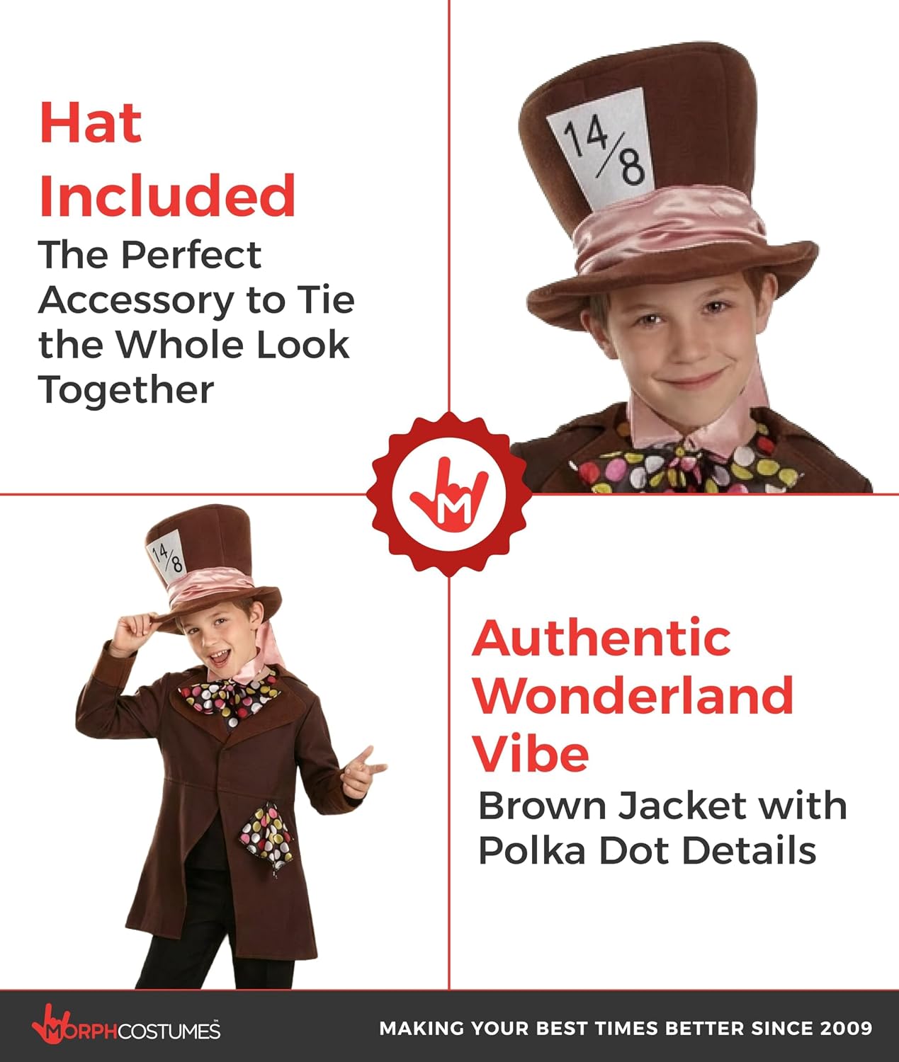 fun shack Hatter Costume Kids, Hatter Costume, Book Character Costumes For Kids Boys, Medium