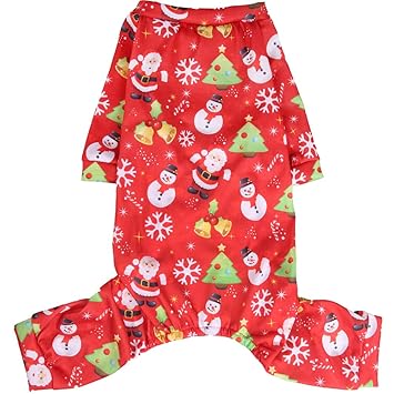 Lamphyface Christmas Dog Pajamas Clothes Pet Costume Apparel Xmas Coat Jumpsuit