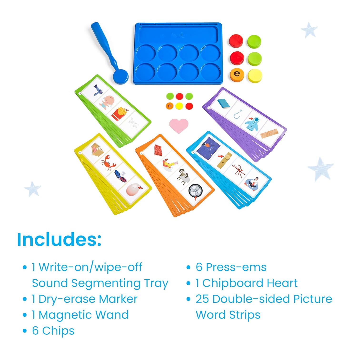 hand2mind Little Minds at Work Learn to Read 200 Words, Phonemic Awareness, Science of Reading Manipulatives, Letter Sounds, Phonics Manipulatives, Elkonin Boxes, Preschool Learning Activities - Image 2